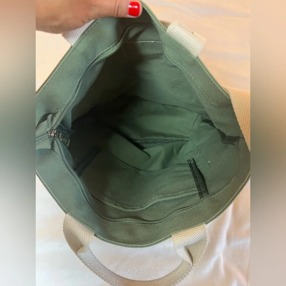 Lily Queen Canvas Bag Crossbody with Handles Olive Green‎